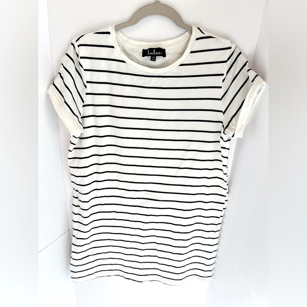 Lulu’s Lined Striped Cotton Tee Shirt Dress M